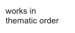 works in thematic order