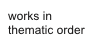 works in thematic order